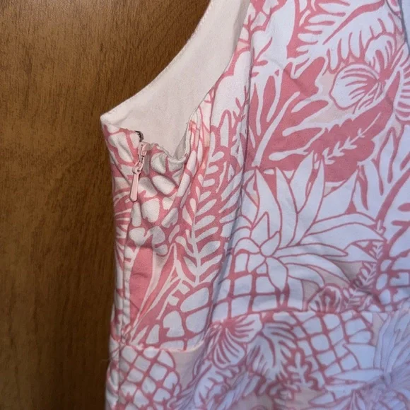 VINEYARD VINES SZ 12 WOMENS PINK/WHITE FLORAL SHEATH DRESS LINED SIDE ZIP - Picture 5 of 12